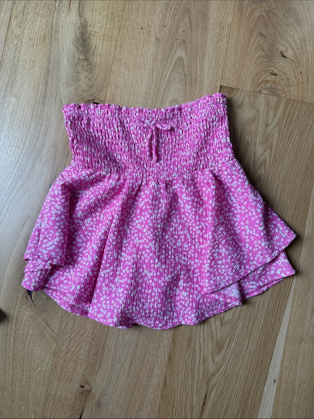 Zara Pink and Light Blue Floral Smocked Mini Skirts